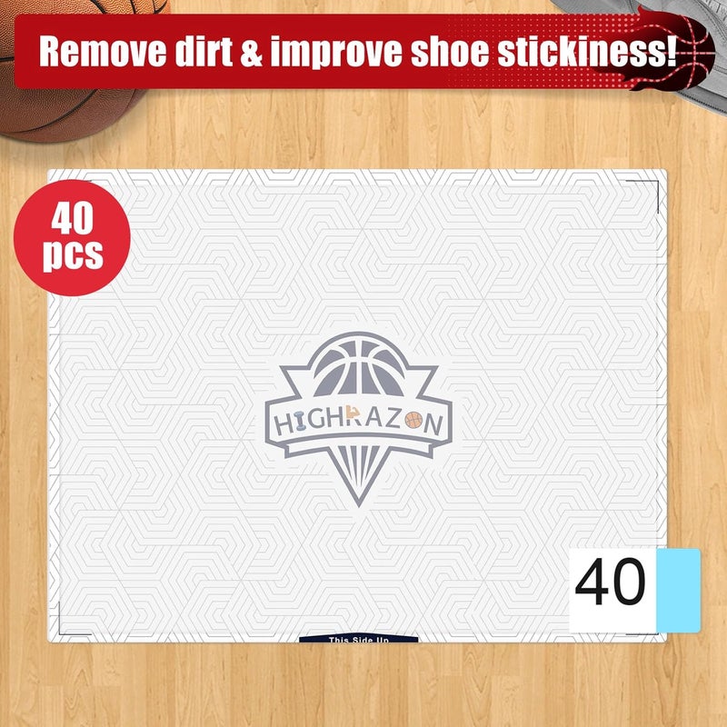 HIGHRAZON Courtside Basketball Sticky Mat,Non-Slip Sticky Shoe Mat for Basketball Court Shoe Grip,Courtside Shoe Grip Traction Mat,Improves Traction and Cleans Dust,Dirt,Includes 40 Sticky Sheets - Image 2